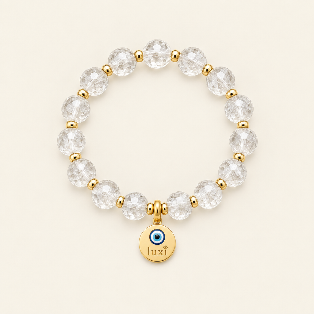 Clear Quartz bracelet flat product shot