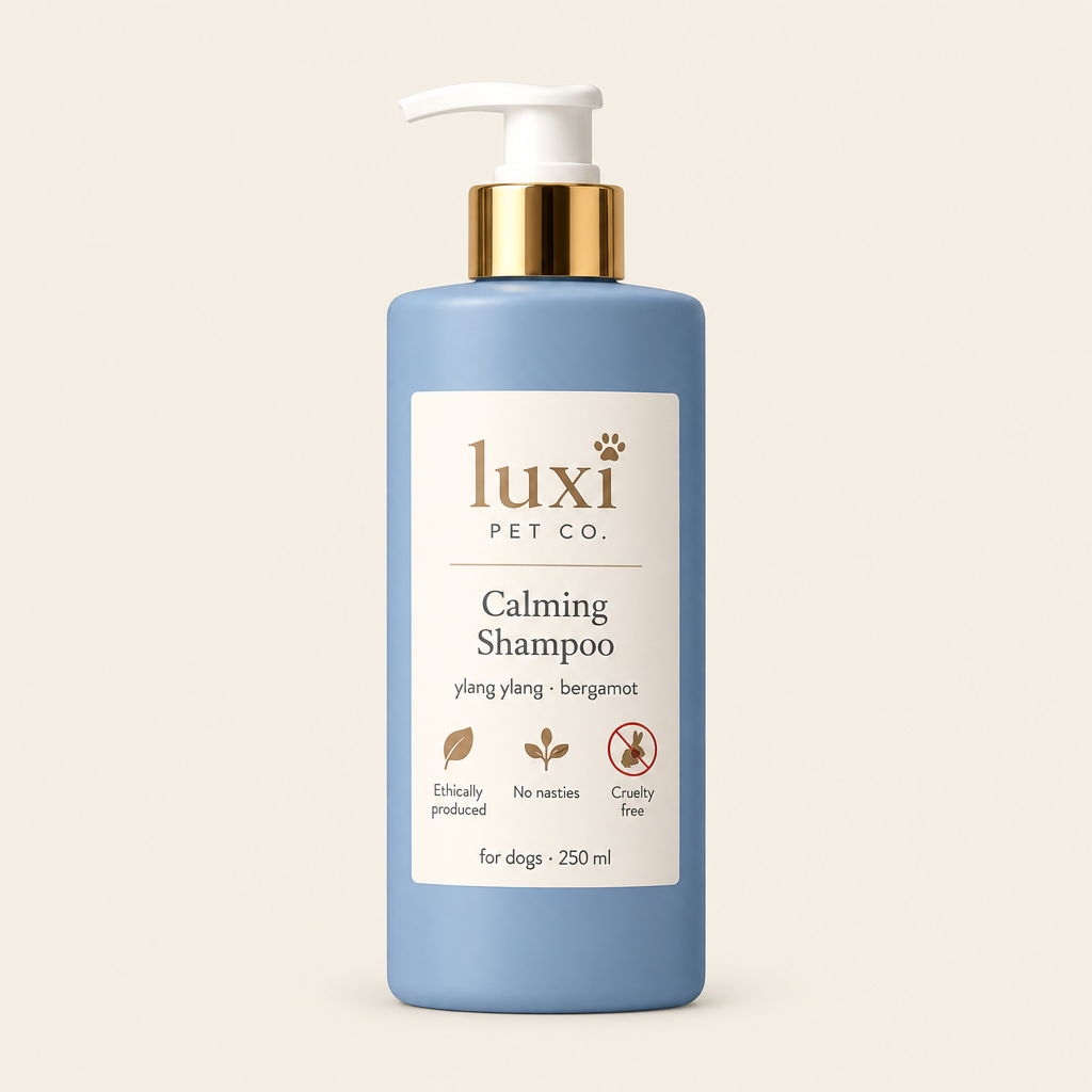 Luxi Calm Conditioning Shampoo 250ml on a cream background