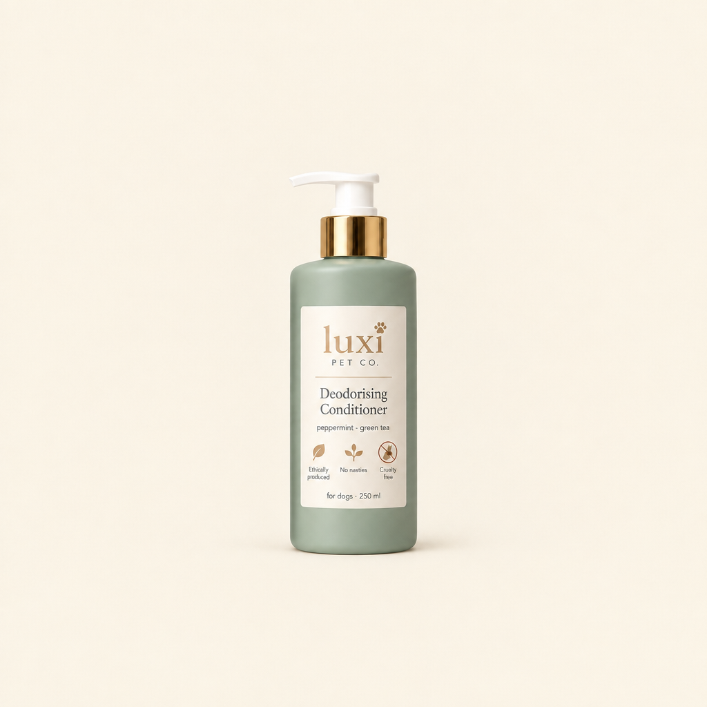Fresh detangler and conditioner bottle smaller on cream background
