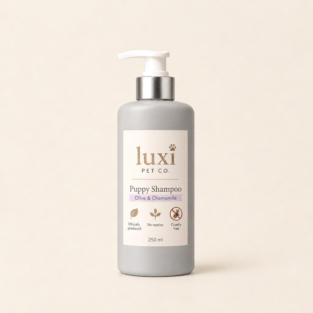 Puppy Shampoo label with only 250 ml at the bottom